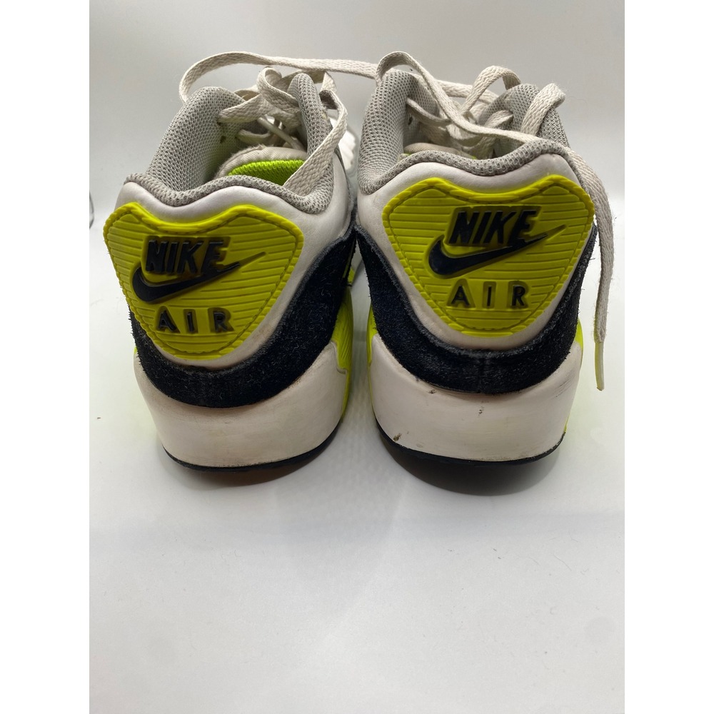Kids Nike Air Max 90 Sneakers White Gray Neon Yellow Green Size 7Y‎ - Picture 4 of 7